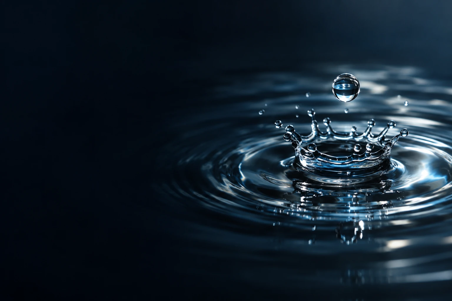 Gota de agua y ondas, visualización conceptual